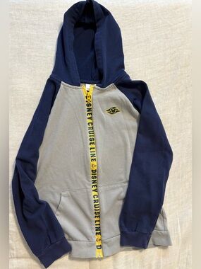 Disney Cruise Line Youth Full Zip Hoodie Gray Navy Mickey Mouse